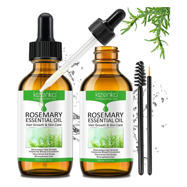 Huile essentielle de romarin pour la croissance des cheveux - 100% naturelle - Réduit la perte de cheveux - 120 ml