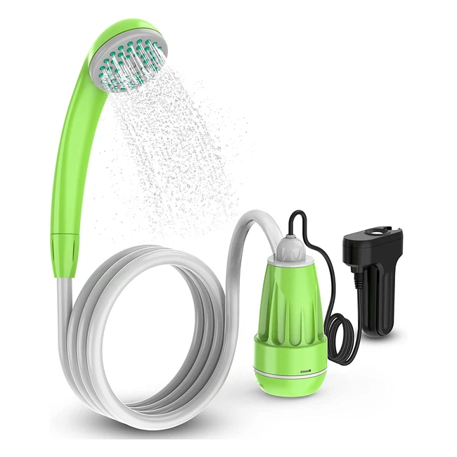 Portable Camping Shower - Rechargeable, Collapsible Bucket, 60 Minute Shower Time
