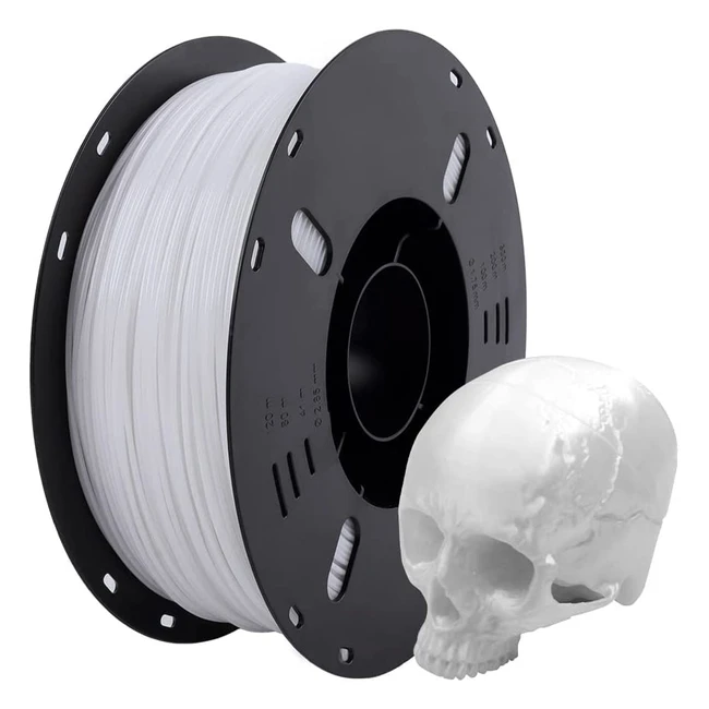 Voxelab PETG 3D Printer Filament - High Gloss, High Strength, Translucent Effect - 1kg Spool (1.75mm, White)