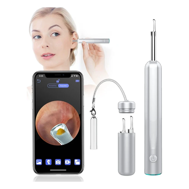 Otoscopio Ovifm D10 WiFi 1080p con 8 Strumenti per Pulizia Orecchio - Impermeabile IP67