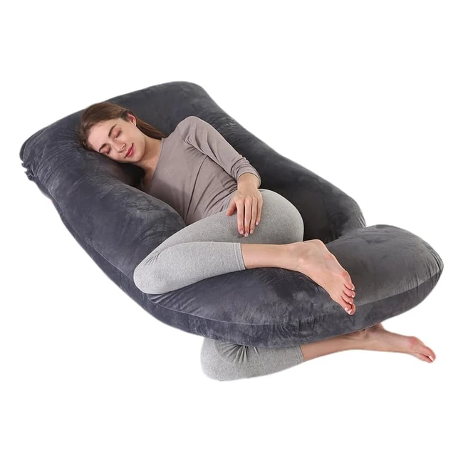 Pinkfroggie Pregnancy Pillow - J-Shaped Full Body Maternity Pillow for Better Sleep and Full Support - 60 Inch