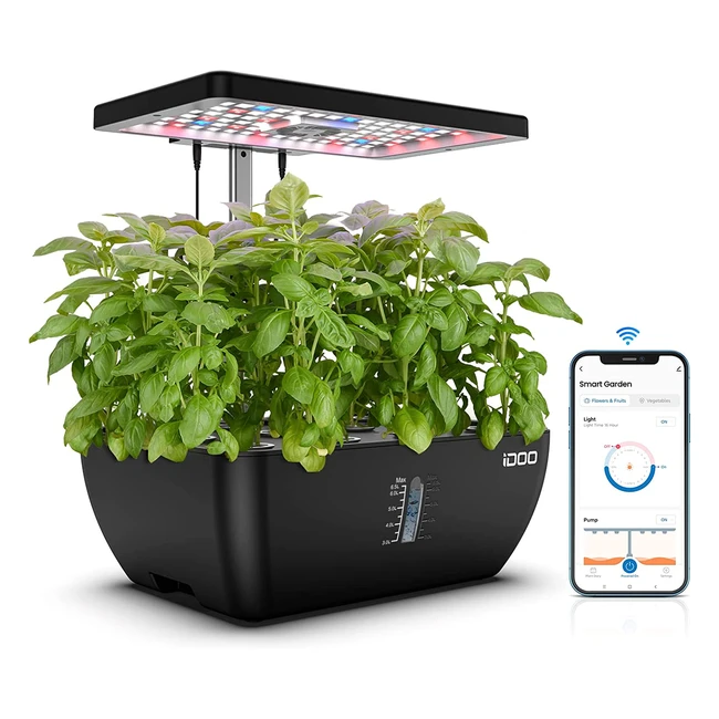 idoo Smart Garden - Sistema de cultivo hidropnico con WiFi y 12 vainas tanque