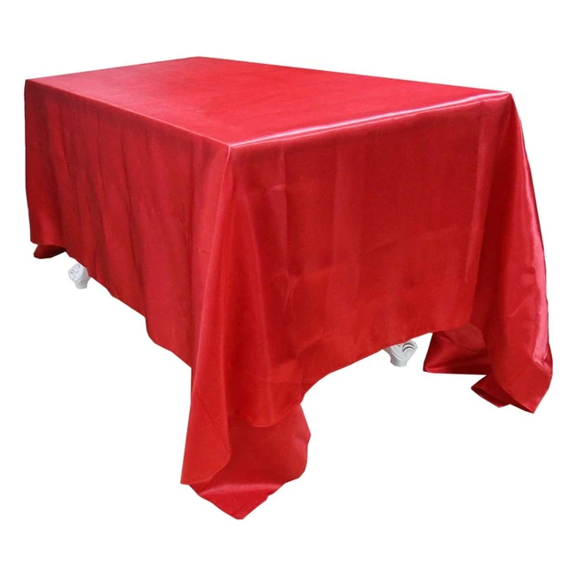 Nappe Satin Rouge 145x320cm - Mariage, Fête, Événements - Sans Couture