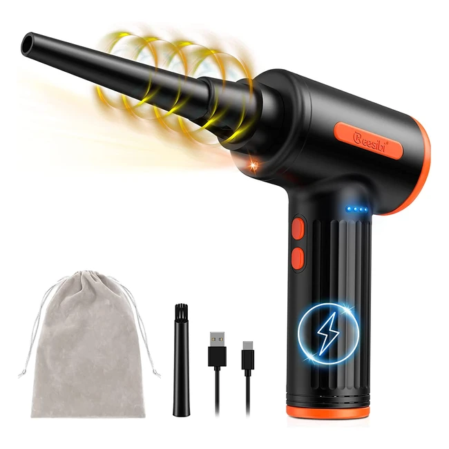 Soplador de Polvo Eléctrico Reesibi R5 - Motor Sin Escobillas 90W - 3 Velocidades - Luz LED - 7500mAh - Botón Independiente