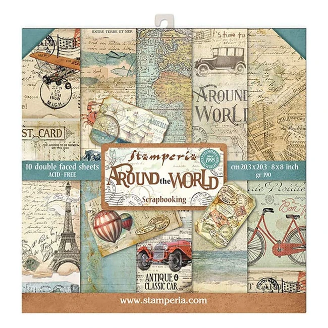 Stamperia International KFT Around the World Paper Pad - 10 Double-Sided Sheets 