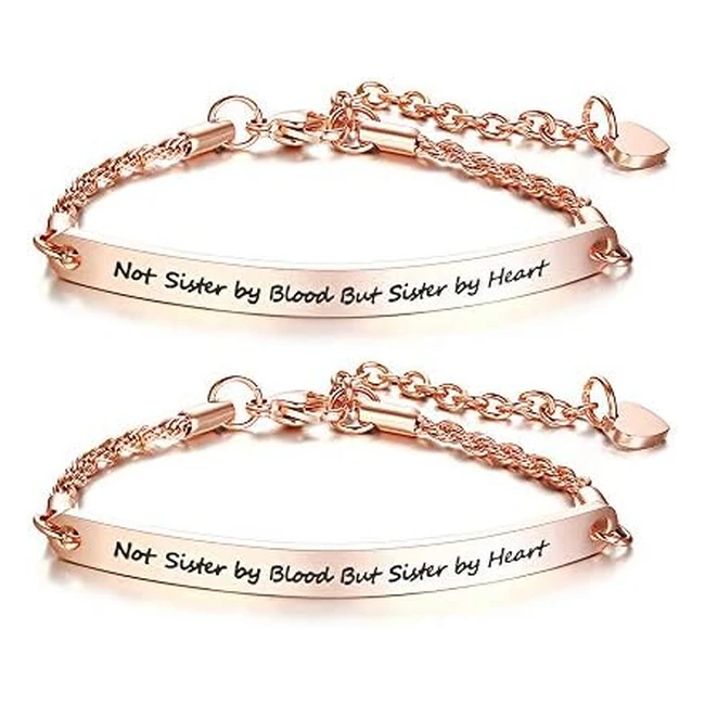 Bracelet citation amitié Vnox en acier inoxydable pour femmes - Réf. 12345