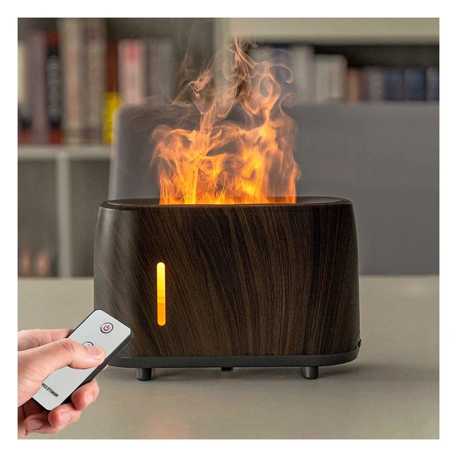 Diffuseur d'huiles essentielles avec flamme réaliste et humidificateur d'air - Ankrs - Contrôle à distance