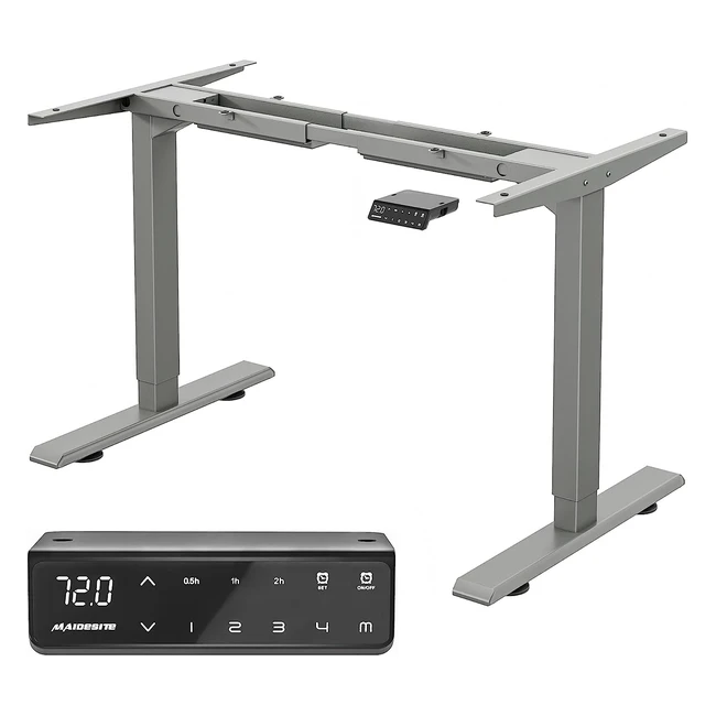 Maidesite Adjustable Height Standing Desk Frame - 2 Stage Dual Motor - Grey T2 Pro