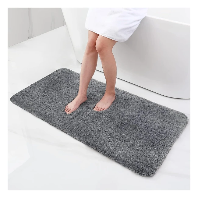 Homaxy Badteppich rutschfest waschbar  Flauschiger Badvorleger mit hohem Flor a
