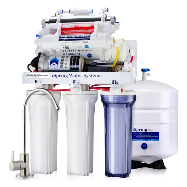 Sistema Filtrazione Acqua iSpring 7 Fasi Osmosi Inversa Alcalina UV RCC1UPAK