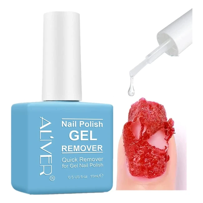 Removedor de esmalte semipermanente 15ml, quita en 36 minutos sin dañar, hecho de ingredientes naturales