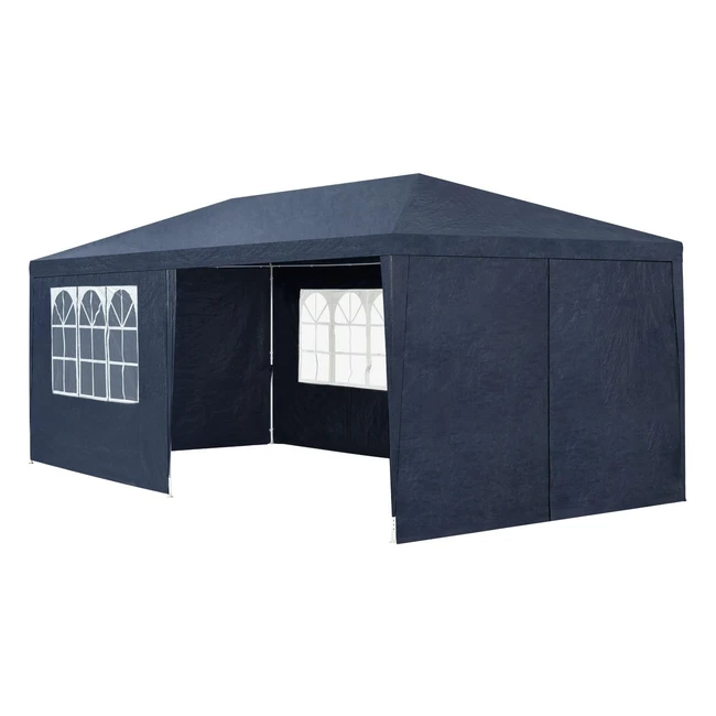 Juskys Partyzelt 3x6m Blau  Gartenpavillon mit Dach  Seitenwnden  18m Gru