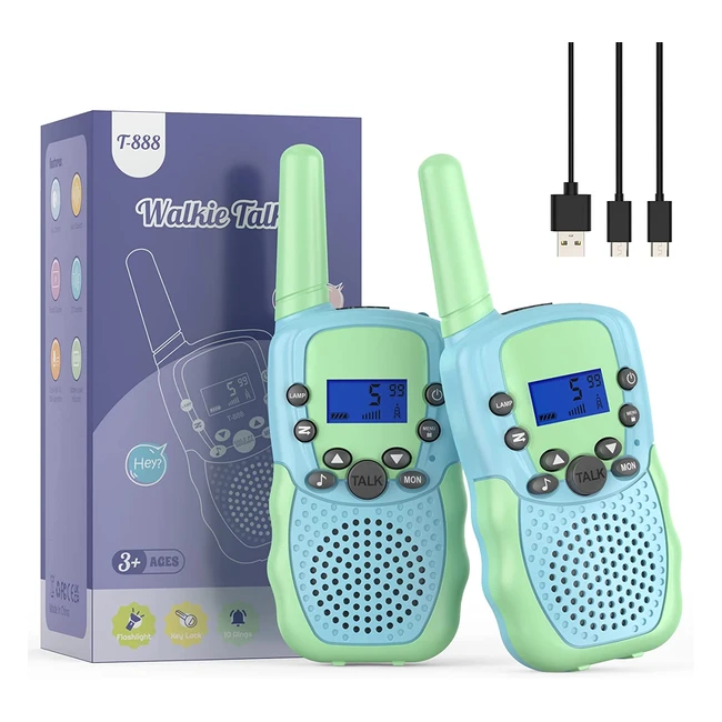 Bakoherp Walkie Talkie fr Kinder - Aufladbar 8 Kanle LED Taschenlampe VOX