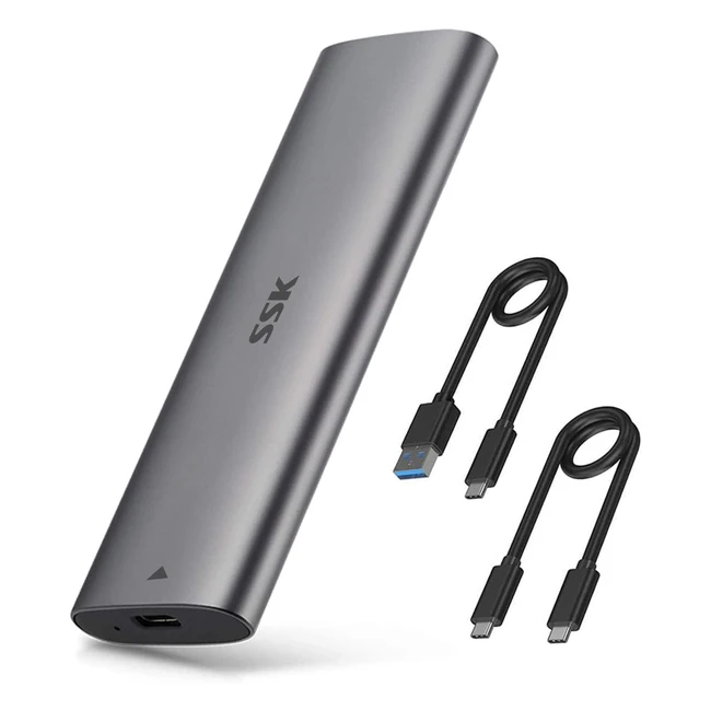 SSK Lettore di Enclosure SSD M2 NVMe SATA in Alluminio USB 3.2 Gen 2 10Gbps PCIe - Adattatore SSD Esterno Toolfree con UASP Trim per SSD 2242 2260 2280