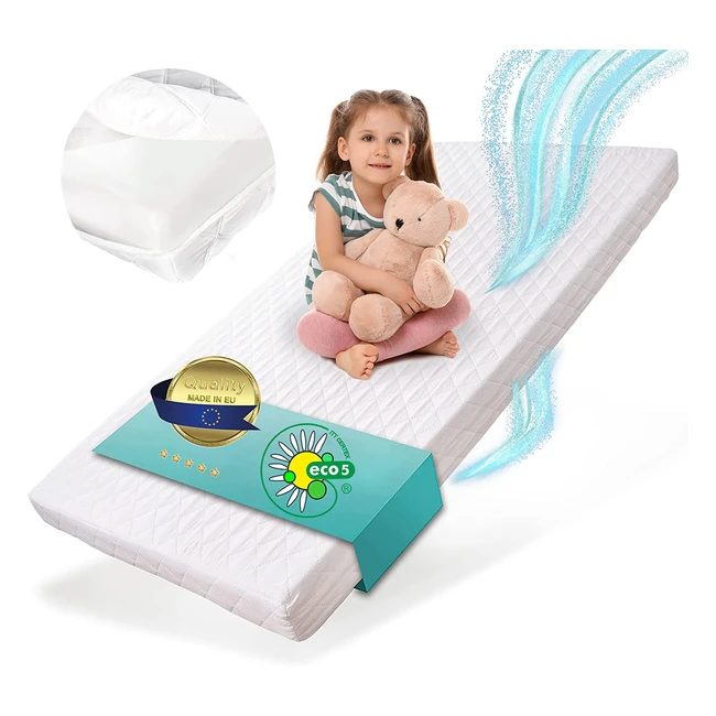 Alcube Kinder-Matratze 80x180cm für Kinderbett - punktelastischer Kaltschaum - waschbarer Bezug