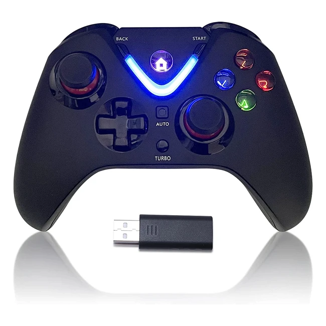 Ralant Wireless Game Controller for Xbox One and PC - LED Lighting - 2.4G Wireless Adapter - Perfect for FPS Games