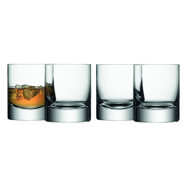 LSA International Bar Tumbler Set - Handmade Clear Glass (250ml, Set of 4)