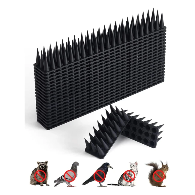 Pinchos Antipalomas 57m - Repelente de Palomas y Gatos - 20 pcs Negro