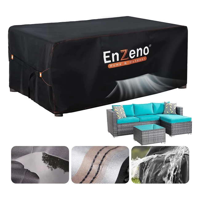 Enzeno Outdoor Furniture Cover - Waterproof, Heavy Duty, 180x120cm, for Rectangular Table and Chair Set