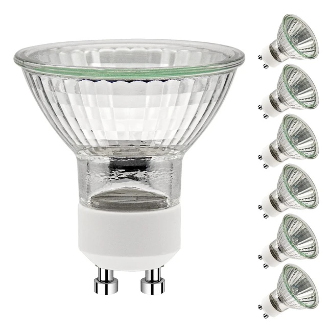 Simusi GU10 Halogen Light Bulbs - 6 Pack 50W Spotlight Bulbs Energy Efficient 