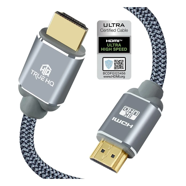 True HQ Ultra High Speed HDMI Cable 21 Certified 5m - 8K60Hz, 4K120Hz, VRR, eARC, HDR10, Dolby - PS5, Xbox Series X, RTX3080
