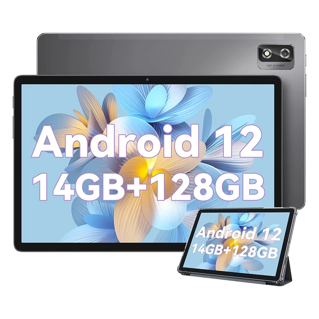 Blackview Tab 12 Pro - 10 Zoll Gaming Tablet, 14GB RAM, 128GB ROM, 1TB TF, Octacore, 4G LTE, 5G WiFi, FHD IPS, 13MP+5MP Kamera, 6580mAh, Typ-C, Face ID, GPS, BT, 50OTG - Grey