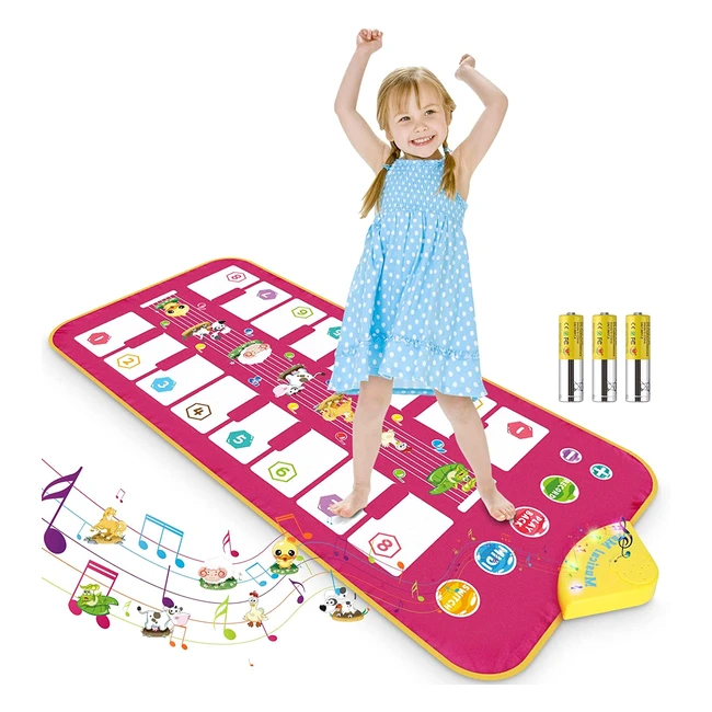 Tappetino musicale Renfox per bambini con tastiera bilaterale e 16 tasti - Giocattoli educativi regali