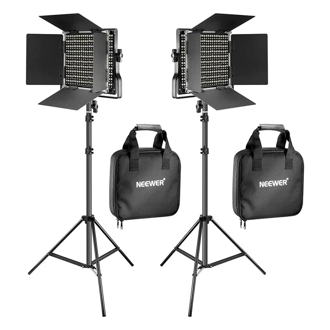 Kit de luz de video LED Neewer Bicolor 660 con soporte en U y barndoor