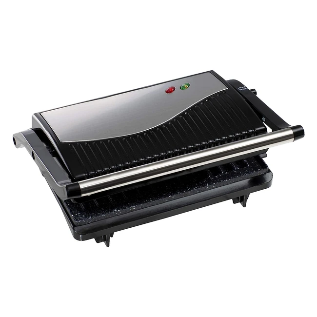 Daewoo Cool Touch Mini Panini Press Grill - Nonstick Plates for Easy Cleaning and Extra Wide 180 Opening