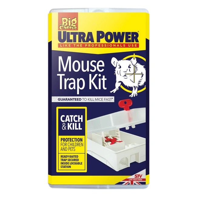 Big Cheese Ultra Power Mouse Trap Kit - Kills Instantly, Safe for Pets & Children