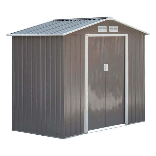 Outsunny Metall-Gerteschuppen fr den Garten grau-grn 213 x 127 x 185 cm 