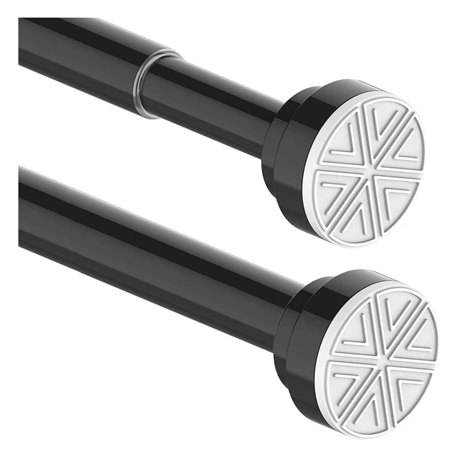 Extendable Shower Rail - No Drilling, No Rust, Stainless Steel - 110-200cm - Solid Black