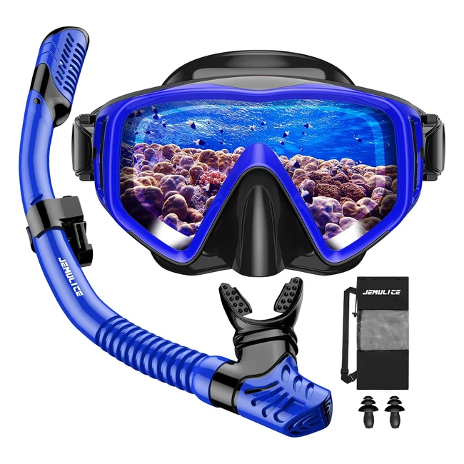 Set snorkeling adulti Jemulice con maschera e boccaglio - Antifog antiperdite 