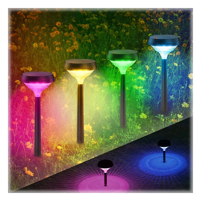 Lampade solari da giardino Linkind Venus - 8 modalità di illuminazione RGB, impermeabile IP54 (4 pezzi)