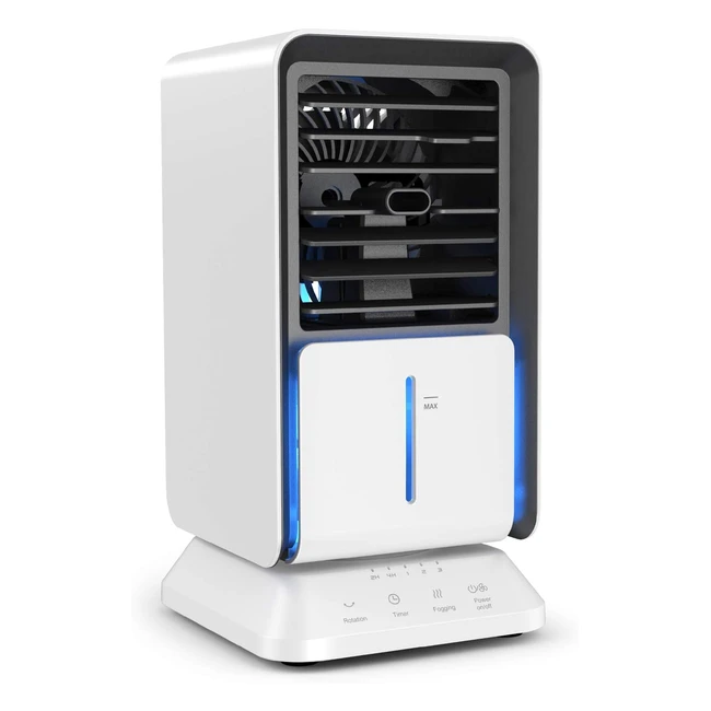Infray Personal Air Cooler - Portable Mini Evaporative Cooler with Timer Function for Home Office Bedroom - Mist Humidifier & Air Circulator
