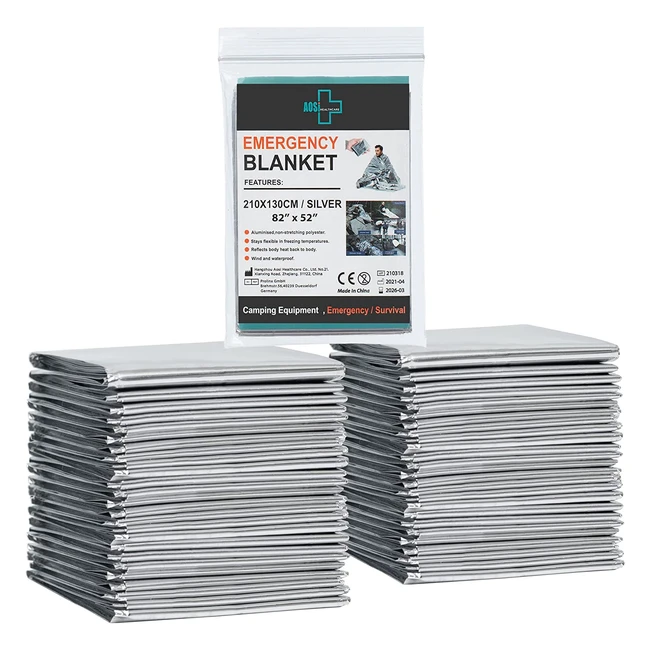 Emergency Foil Blanket 12-Pack - Retains 90 Body Heat - Perfect for Outdoors H