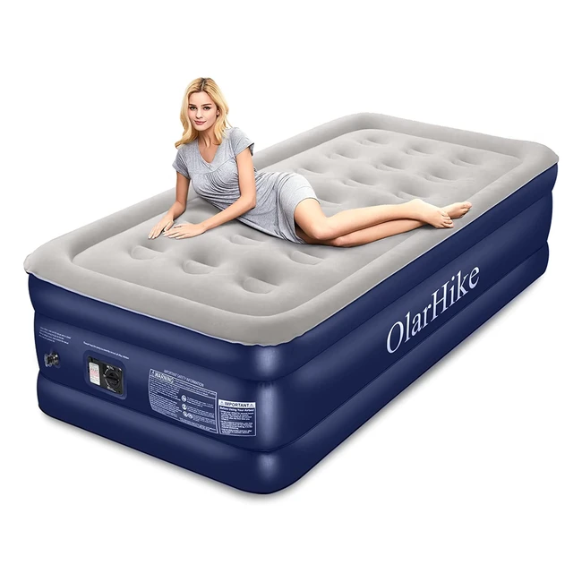 Olarhike Luftbett mit eingebauter Pumpe | Selbstaufblasende Luftmatratze für 1 Person | 198x102x46cm | Ideal für Camping und Zuhause