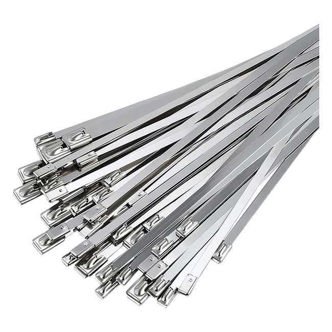 Bridas Metálicas Inoxidables DEECAM 50 Piezas - Acero Inoxidable 304 - Multiusos para Tuberías, Cercas y Cables