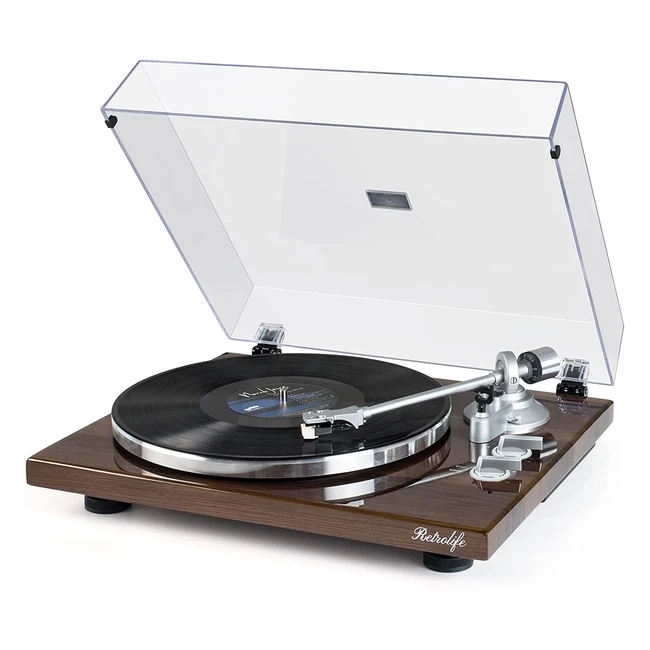 Platine Vinyle Bluetooth Haute Fidélité 33/45 tr/min avec Cartouche Magnétique et Enregistrement MP3