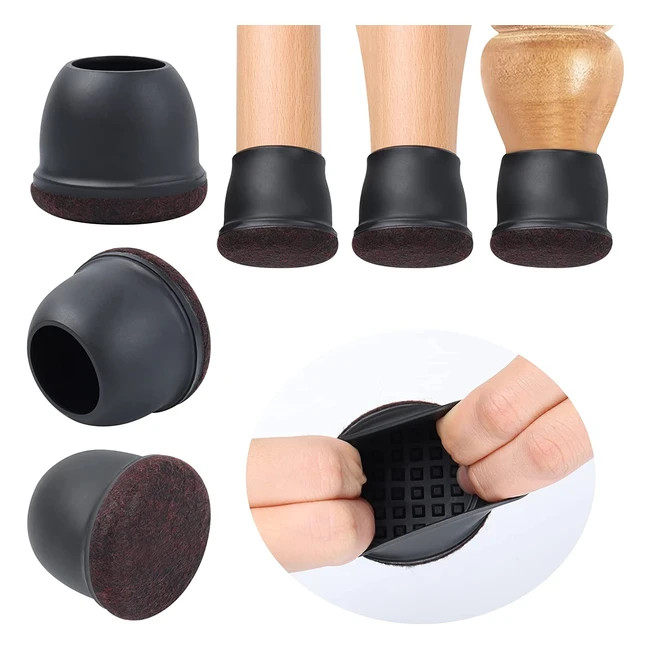 EZProtekt 2 Inch Round Nonwoven Fabric Furniture Cups - Chair Leg Caps for Smooth Moving and Floor Protection
