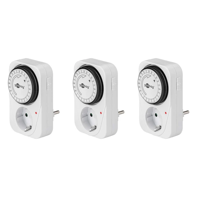 Goobay Analog-Timer Zeitschaltuhr mit 96 Schaltzeiten 3500W LED-Anzeige
