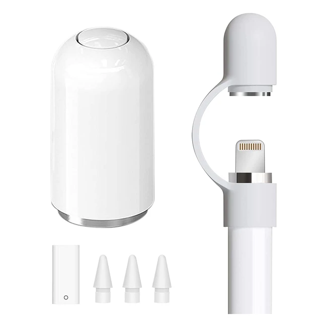 Ensemble de pointes pour Apple Pencil - Flintonic avec capuchon magnétique, adaptateur de charge et étui de protection en silicone
