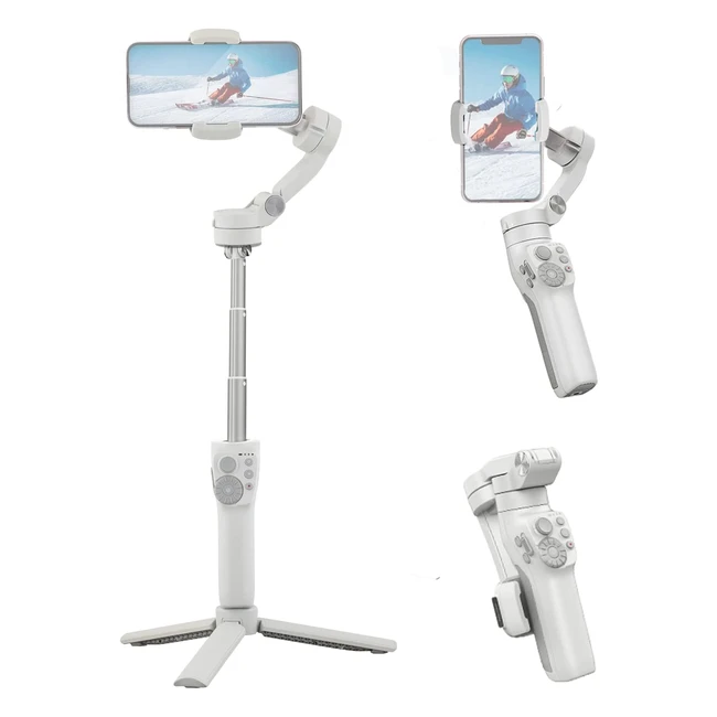 Stabilizzatore per Smartphone Feiyutech Vimble 3 - Stabilizzatore a 3 Assi con Treppiedi Telescopico Integrato - Gimbal per Android e iPhone - Grigio