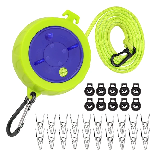 FCool Einziehbare Wscheleine 10m - Tragbare Antiwicklungsreisewscheleine mit