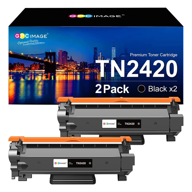 GPC Image TN2420 Compatible Toner Cartridges for Brother - High Yield, 2 Pack, Black