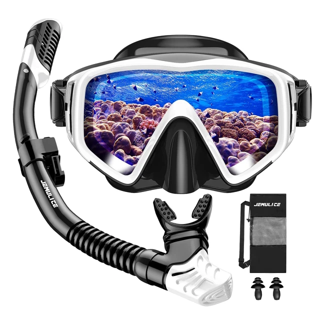 Masque de plongée adulte antibuée et antifuite avec champ de vision panoramique 180°