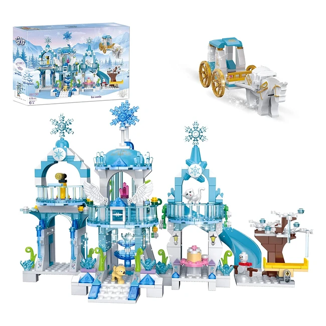 Juego de construcción de castillo de princesas Frozen con 477 piezas para niños y niñas de 6 a 12 años
