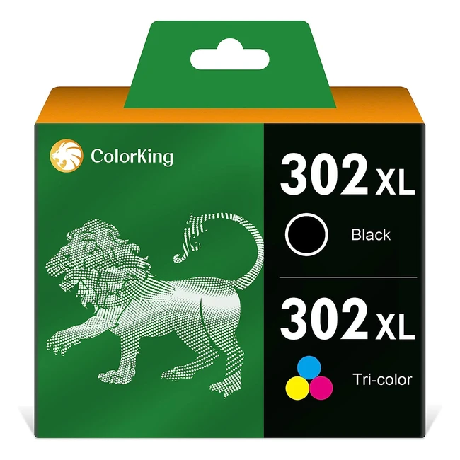 Colorking 302XL Ink Cartridges for HP Printers - 2 Pack (1 Black, 1 Tri-Color) - Envy 4520, Deskjet 3630, Officejet 3831