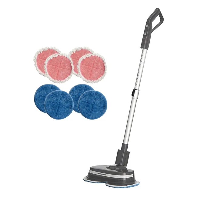 Aircraft Powerglide Cordless Floor Cleaner & Polisher Bundle with 8 Pads - Perfect for Wood, Tile, Laminate & Hard Floors