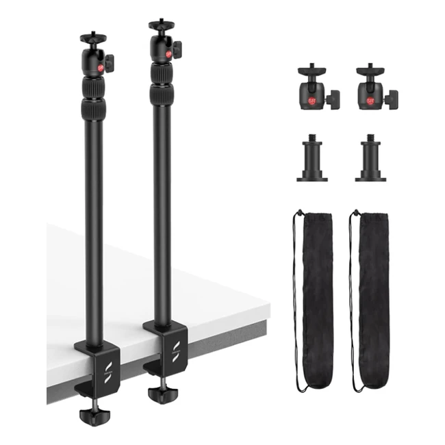 SmallRig Tischstativ mit 14-Zoll-20-Kugelkopf und 13-Zoll-354-Zoll-Tablet-Halterung für DSLR, Ringlicht und Live-Streaming - Packung mit 2